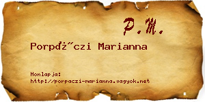 Porpáczi Marianna névjegykártya